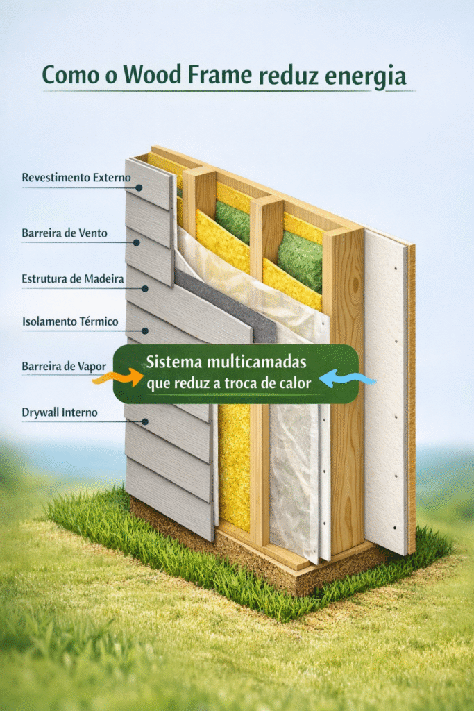 Infográfico: Como o Wood Frame reduz energia